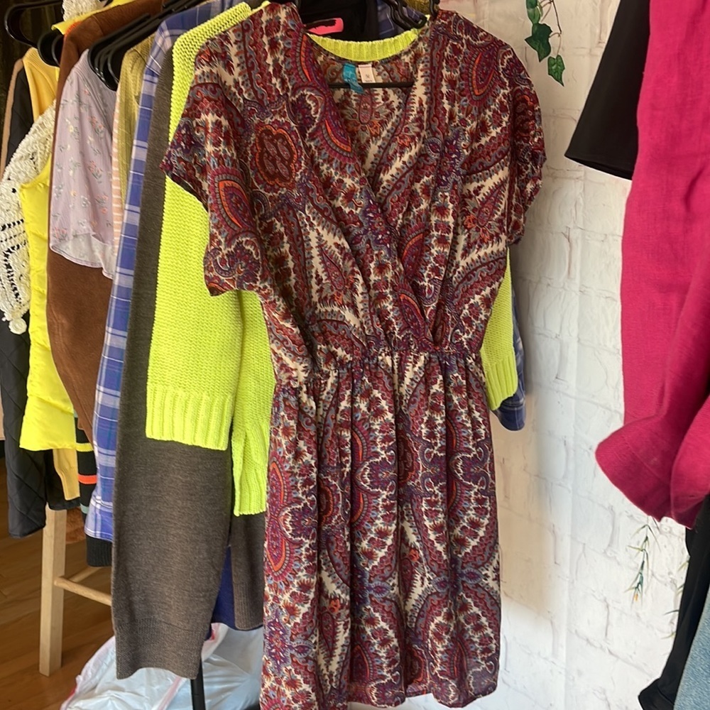 7. BUTTONS PAISLEY PRINT DRESS MEDIUM with bottom lining